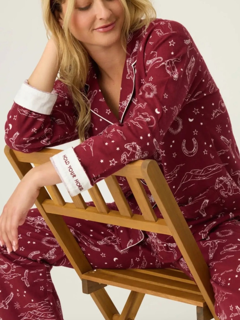 PJ Salvage Hold Your Horses Western Flannel Pajama Set